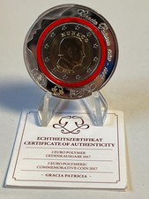 2 Euro Polymer Gedenkausgabe-Monaco Gracia Patricia-incl Zertifikat Stempelglanz