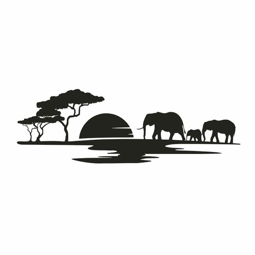 Aufkleber afrika skyline - skyline, mit