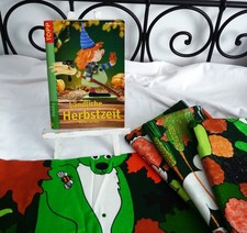 SET! Deko HALLOWEEN  - 4 Teile BW-STOFF + Bastelheft Holzfiguren Herbst