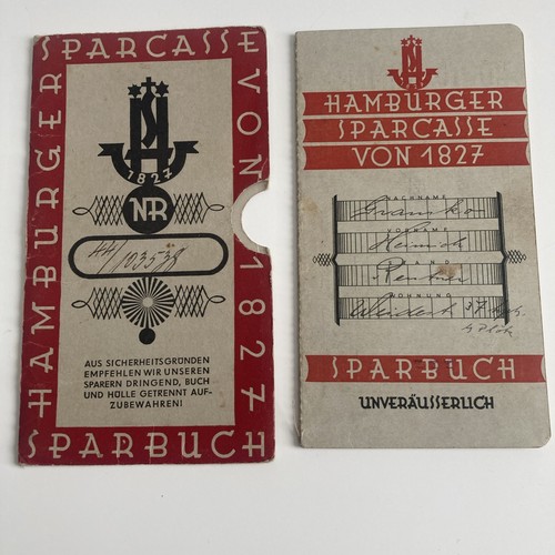 Sparbuch 1933 hamburger - sparbuch,