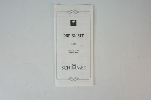 Preisliste 1979 schimmel - preisliste,