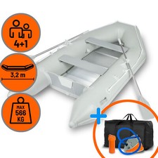 EBERTH Schlauchboot 4+1 Personen Angelboot Gummiboot Paddelboot Boot Aluboden