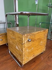 Original Chrom Nachttische Nachtkästchen Stahlrohrgestell Stahlrohr Bauhaus 30er