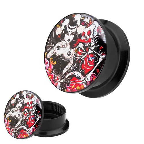 Flesh schraub ohr tunnel plug - schraub,