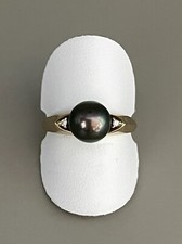 WUNDERSCHÖNER  RING MIT TAHITIPERLE +  2 BRILLANTEN 0,04 585/-GOLD  Wert 998,-€