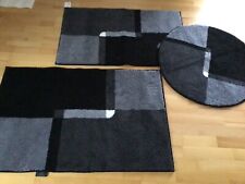 3-er Set Badteppich Badematte Badvorleger von Grund schwarz weiss pop art neu