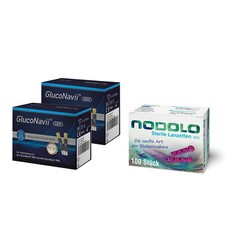 GlucoNavii Blutzucker Teststreifen 100 Stück inkl. 100 Stück Nodolo Lanzetten
