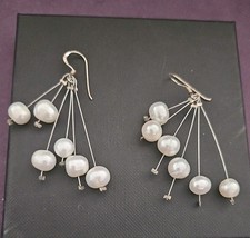 925 silver earrings white - silver, earrings,