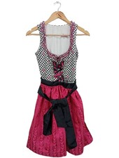 FUCHS Dirndl Damen Trachtenmode Gr. DE 34 magenta-schwarz-weiß Elegant