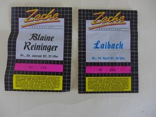 Blaine Reininger + Laibach - 2 alte Tickets 1987 Zeche Bochum