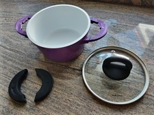 Steinbach Kochtopf Topf Kasserolle abnehmbare Silikongriffe Glasdeckel Ø18cm Top