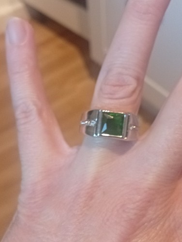 Ring silberfarben grüner - ring, silberfarben,