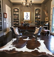 NEU ECHTE 100 % RINDSLEDERTEPPICHE TRICOLOR AUSTRALISCHE KÜHE FELL TEPPICHFLÄCHE X-LARGE