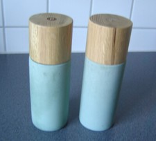 SALZ + PFEFFER Scandin. Gewürz Mühlen - Holzoberteil Eiche Beton Keramikmahlwerk