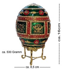 Aloccoco Vintage Faberge Replika Stil Ei – Schmuckkästchen – Bunt mit Strasss