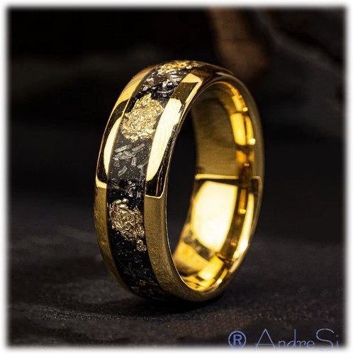 Meteorite ring stainless - ring, steel