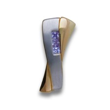 Designer Anhänger 585 Gold 14 Kt Gelb-Weißgold Bicolor Wert 690,-