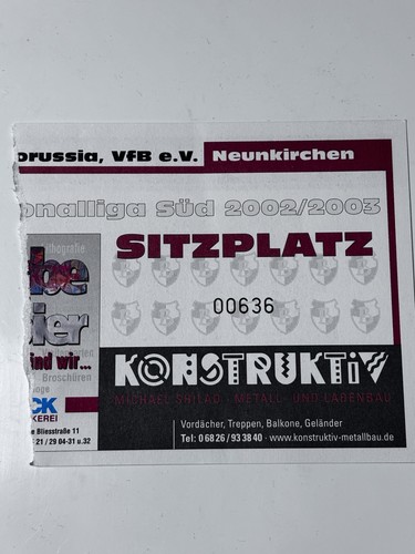 Eintrittskarte ticket vfb - eintrittskarte,