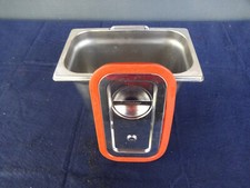 4x Behälter 1/4 GN 200mm Deckel Gastronomen Edelstahl VA mit Fallgriff