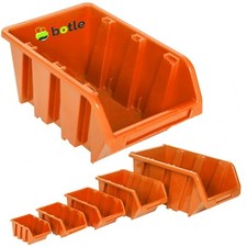 Stapelboxen Orange 5 Größen Sichtlagerkästen Box Schütte Organizer Kunststoff