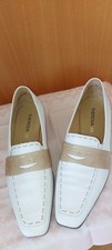 Loafer Halbschuh Theresia M.  Slipper Leder Gr. 37  Gr. 4 weiss  NEU