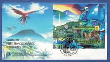 FDC UNO-Wien 1998, Ozelot, Schutz des tropischen Regenwaldes, Blockausgabe