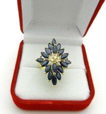 Massiver Cluster-Ring 14 Karat