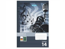 2x Notenheft hochkant DIN A4,  je 8 Blatt Musikheft 6 Notensysteme Lineatur 14