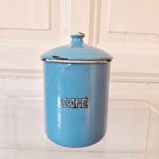 Antike Emaille Café Dose Belgien Aufbewahrung Kaffee Vintage