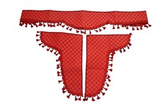 Set Mit Rot Eco Leder Vorhang