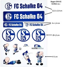 Aufkleber FC Schalke 04 Aufkleberbogen Sticker Auto Erwin Fahne Schal Signet S04