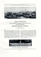 Schiffswerft Wiemann in Brandenburg Havel XL Reklame 1926 Werbung Wintermärchen