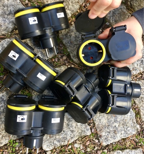 2er steckdosen adapter - 6x,