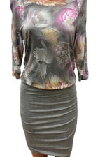 Marc Cain Kleid  Gr. N2 / 36 / S  Seidenmischung Grau Rosa  Neuwertig