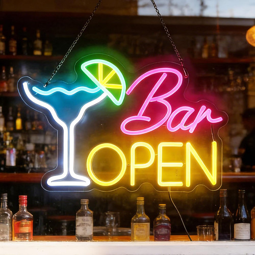 Bar open neon schild - schild,,