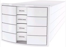 HAN 1012-12 Schubladenbox IMPULS - A4/C4, 4 geschlossene Schubladen, weiß