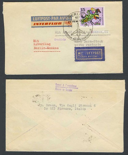 Ddr 1970 erstflugbrief - ddr,
