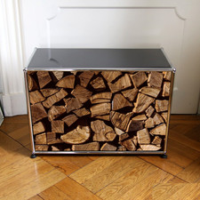 * Orig. USM Haller Kaminholz Brennholz Regal Ständer * Feuerholz * Schwarz *