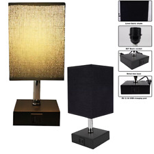 1/2x LED Tischlampe Touch Dimmbar mit USB Ladefunktion Cube Nachttischlampe E27