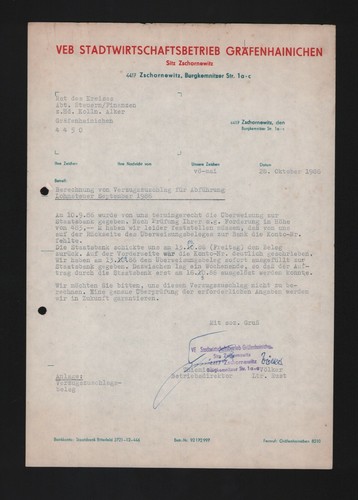 Zschornewitz brief 1986 - 1986,, veb