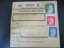 #1268 Paketkarte aus ZSCHORNEWITZ nach Leipzig