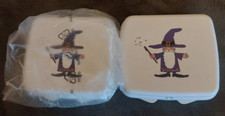 Tupperware 2x Sandwichbox Brotbox weiß mit Zauberer Merlin NEU