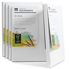 Künstler Leinwand zum Bemalen im Set gespannt auf Holzkeilrahmen 100% Baumwolle