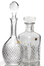 KRISTALL KARAFFE Whisky Karaffe 2x Heidelberger Kristallglas Stopfen geschliffen