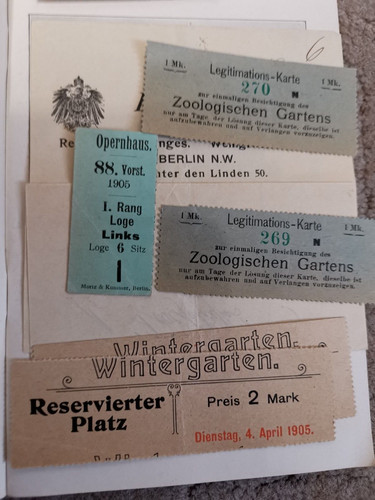 Eintrittskarten von 1905