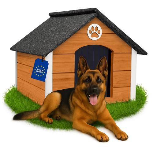 Hundehaus eiche holz - hundehaus,