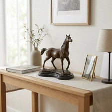 Premium Bronzefigur Pferd auf