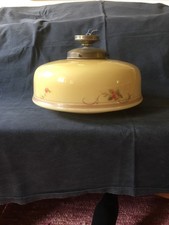 Original Jugendstil Deckenleuchte Lampe aus Glas  mit Blumenmotiv 