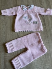 Retro Vintage Reborn Baby Strick Set Kleidung gr.62 Neu Mädchen
