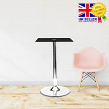 1m hoher quadratischer schwarzer Glastisch - Küche Frühstück Esszimmer Pub Café Bar Ständer